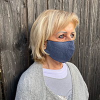 Mund- und Nasenschutz Maske blau/weiß